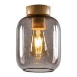 Brilliant 15cm Timber and Smoked Glass Marais Batten Fix Shade