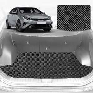 6D Diamond Car Boot Mat for Kia Cerato (BD)2018-Current-Cargo Mat-Black-Outback GT