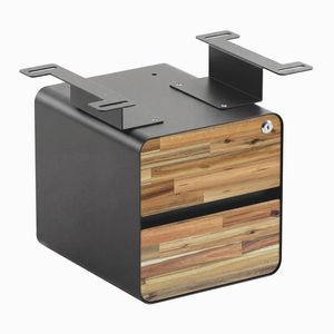 Desky Minimal Under Desk Cabinet Space Grey Frame