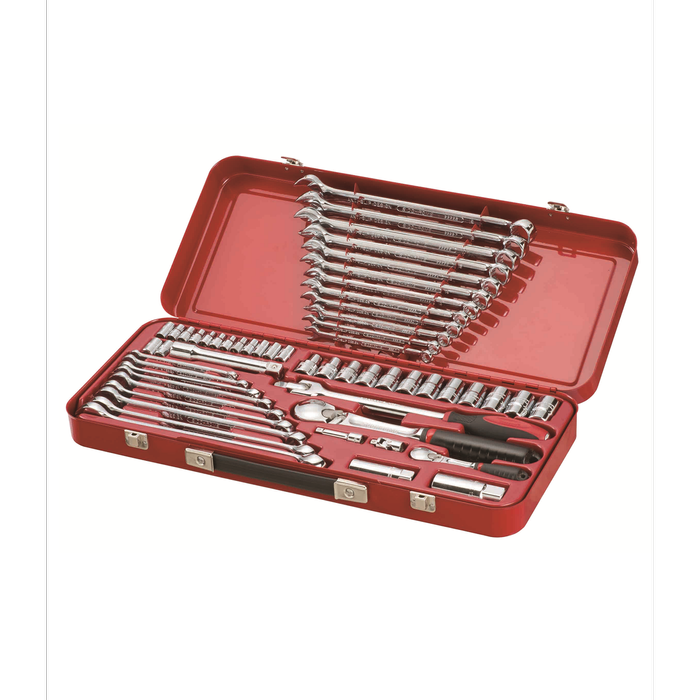 Sidcrhome 1/4" & 1/2" Metric / AF Drive Socket and Spanner Set - 56 Piece