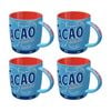 4x Nostalgic-art Ceramic Mug Cacao Addicted 330ml Retro/vintage Blue Coffee Cup