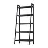 Oikiture Bookshelf 5 Tier Corner Ladder Shelf Home Storage Display Rack Black