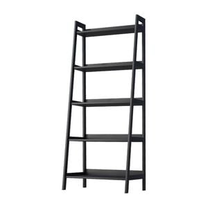 Oikiture Bookshelf 5 Tier Corner Ladder Shelf Home Storage Display Rack Black