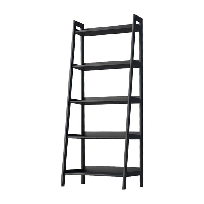Oikiture Bookshelf 5 Tier Corner Ladder Shelf Home Storage Display Rack Black