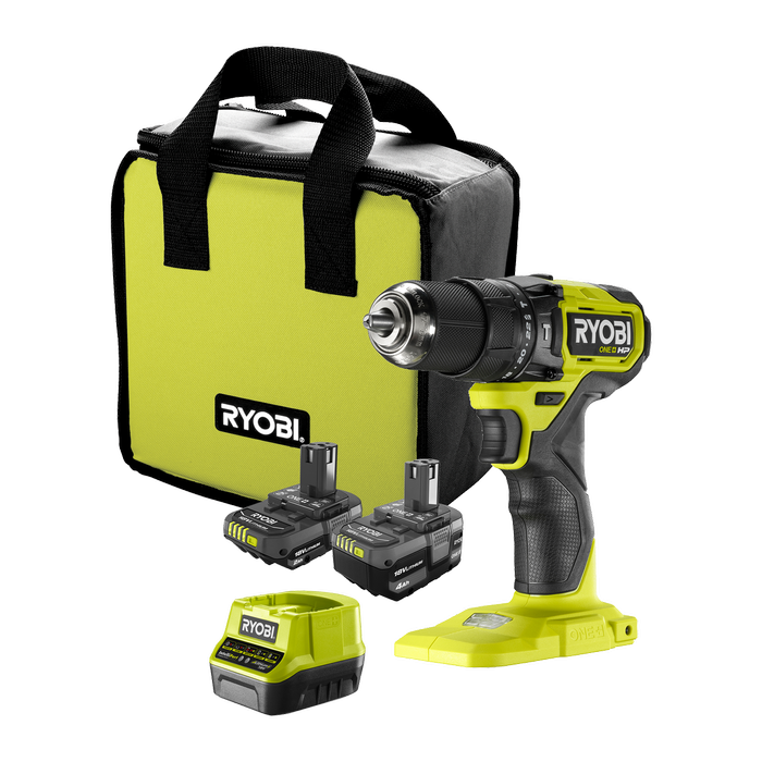 Ryobi 18V ONE+ HP 2.0/4.0Ah Compact Hammer Drill Kit