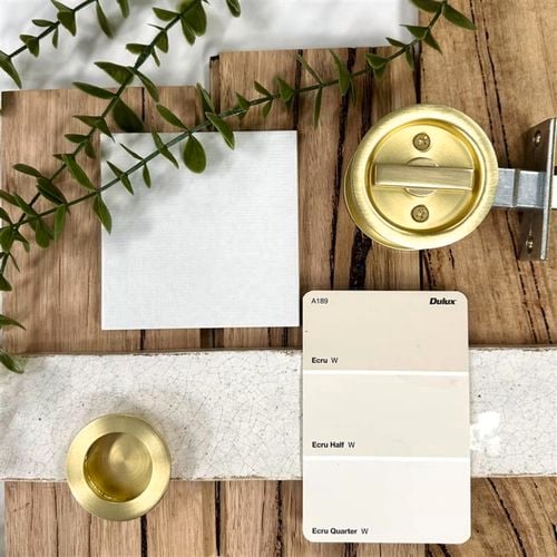 Cavity Slider and Flush Pull Mood board in Brushed Brass