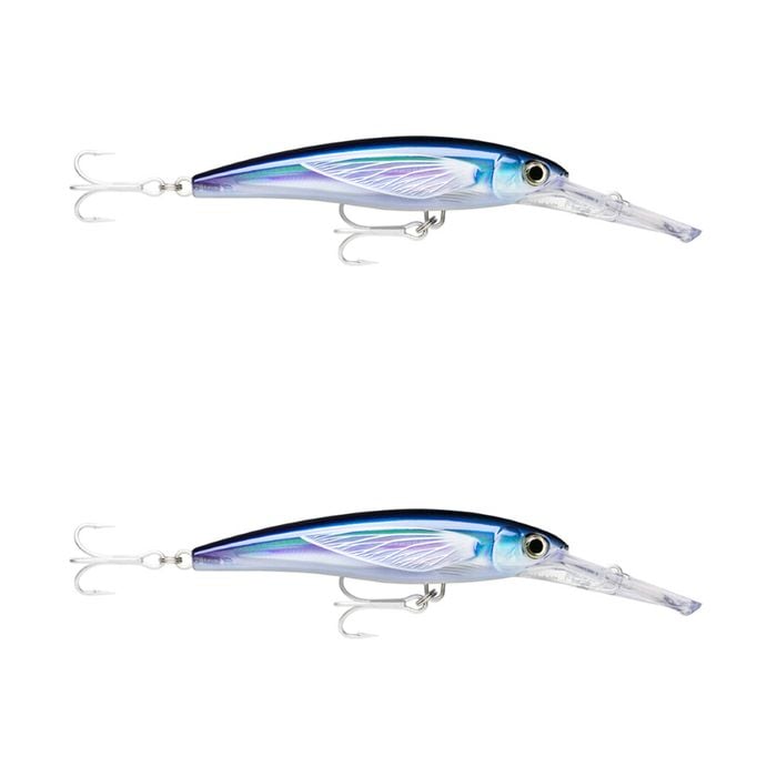 2x Rapala 18cm X Rap Magnum 40 Deep Diving Trolling Lures - HD Flying Fish UV