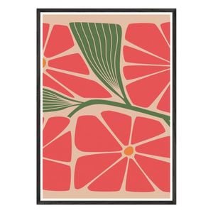 Galrie Stunning Modern Floral Art Print by Steve Simpson - Abstract Flower Design, Black Frame, A0 84 x 119cm (33 x 47inch)