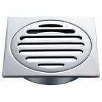 Kinetic 100mm Chrome Brass Square Floor Grate