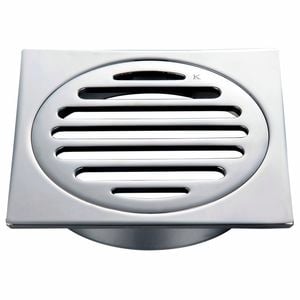 Kinetic 100mm Chrome Brass Square Floor Grate