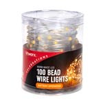 Lytworx Warm White Battery Operated Bead Wire Lights - 100 Pack