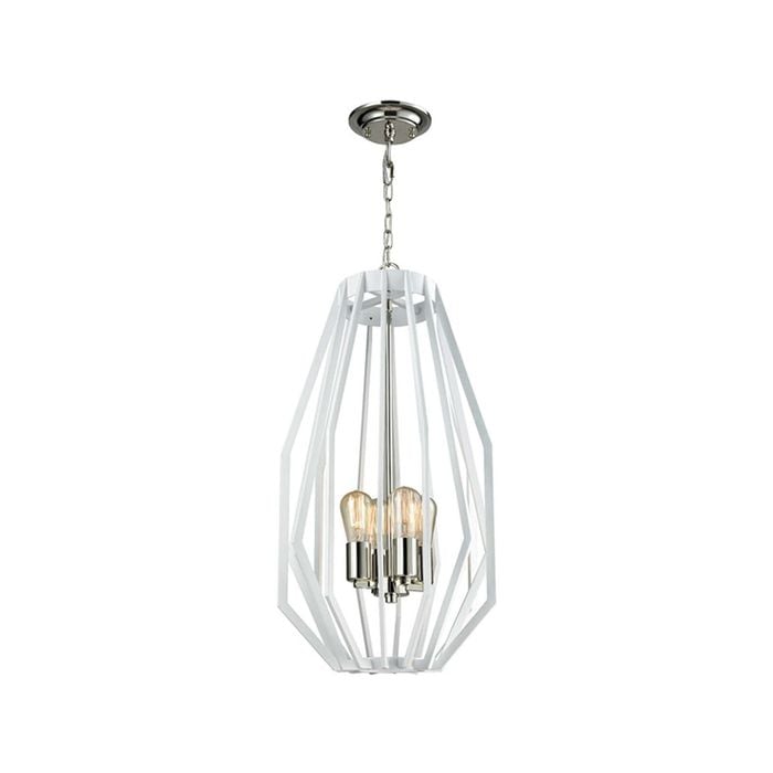 CLA Lighting GAMBA Wide/Narrow Angular Cage Pendant Light - Narrow White