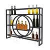 3-tier Industrial Wall Mounted Wine Rack Metal Liquor Bottle Display Shelves