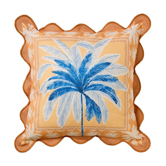 Kas Australia Luana Outdoor Cushion Palm Trees Canvas Neutral