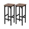 Costway 2x Bar Stools Wooden Dining Chairs 71.5cm