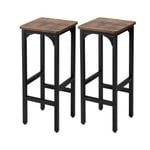 Costway 2x Bar Stools Wooden Dining Chairs 71.5CM