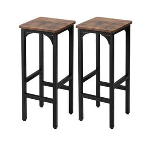 Costway 2x Bar Stools Wooden Dining Chairs 71.5cm