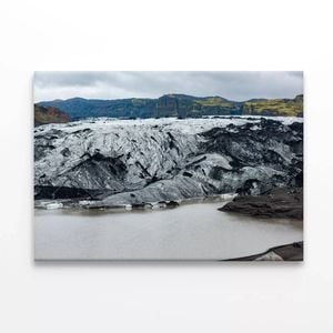 Glacier Melting Into a Lake   Print 100% Australian Made 75 x 50cm  (Stretched)