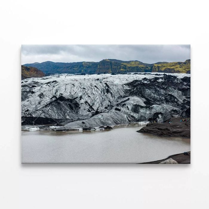 Glacier Melting Into a Lake   Print 100% Australian Made 75 x 50cm  (Stretched)