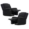 Anderson 2pc Set 1 Seater Fabric Electric Recliner Sofa Chair Onyx Black