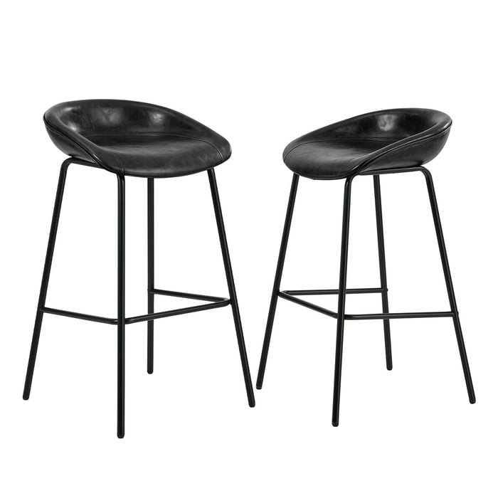 Oikiture 2x Bar Stools Barstool PU Leather