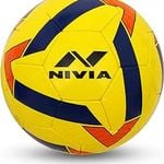 Nivia Super Synthetic Football (Yellow, Size 5) | Rubberized Moulded | Suitable for Hard Ground Without Grass | Training Ball |