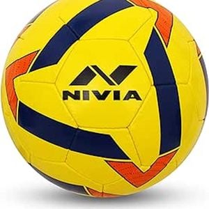 Nivia Super Synthetic Football (Yellow, Size 5) | Rubberized Moulded | Suitable for Hard Ground Without Grass | Training Ball |