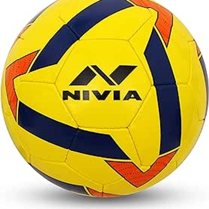 Nivia Super Synthetic Football (Yellow, Size 5) | Rubberized Moulded | Suitable for Hard Ground Without Grass | Training Ball |