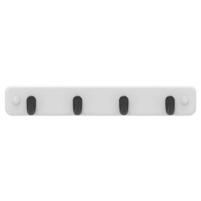 Mode 4 Black Hooks On White Board Key Rack