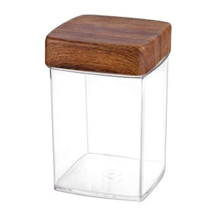 Evelin Food Storage Canister Square With Lid 100x100x140mm Kitchen Pantry Storage