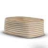 Yarra textiles Multi-purpose Jute/Cotton Caddy (30 cm x 20 cm x 12 cm) Beige-White