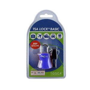Tosca TSA Approved Suitcase/Luggage Bag Security Safety Lock With Keys - Blue