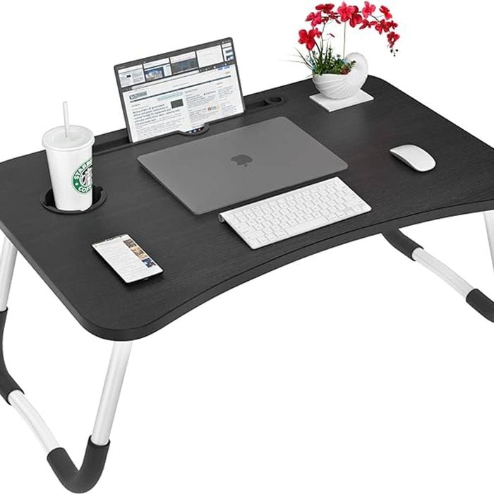 NNECN Laptop Desk Portable Lap Standing Desk with USB-Charger and Cup-Holder