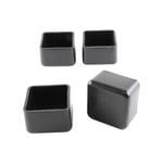 Surface Gard 25mm Black Square Plastic External Chair Tip - 4 Pack