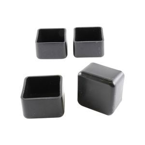 Surface Gard 25mm Black Square Plastic External Chair Tip - 4 Pack