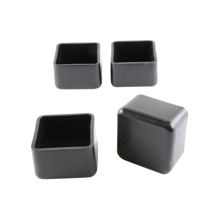 Surface Gard 25mm Black Square Plastic External Chair Tip - 4 Pack