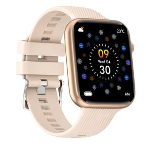 Bluetooth Smart Watch 1.85" FHD IPS Monitor Heart Rate Blood Pressure BT 5.0 - Gold