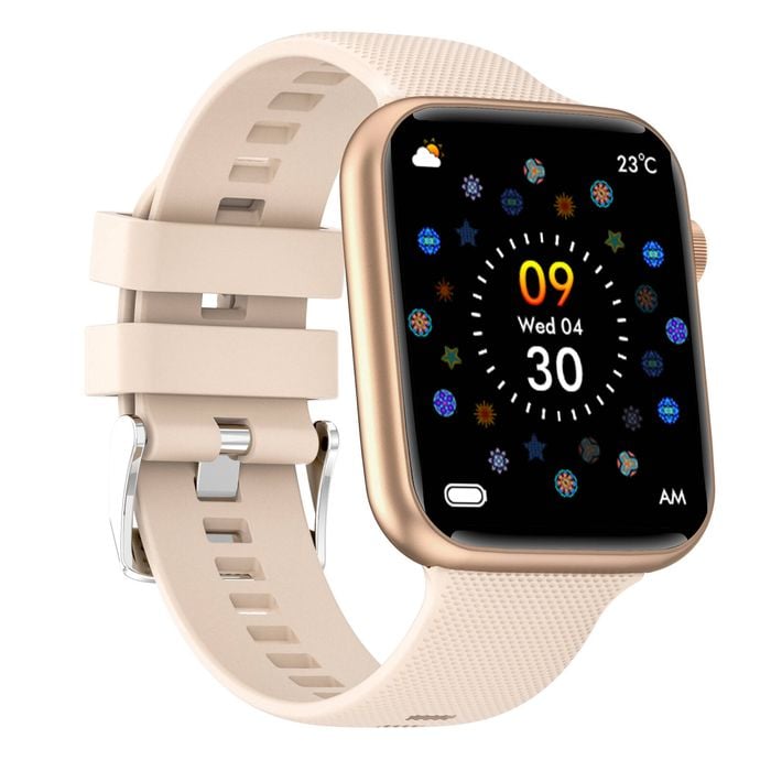 Bluetooth Smart Watch 1.85" FHD IPS Monitor Heart Rate Blood Pressure BT 5.0 - Gold