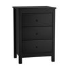 Oikiture Bedside Tables Set of 2 Nightstands Storage Cabinet 3 Drawers Black