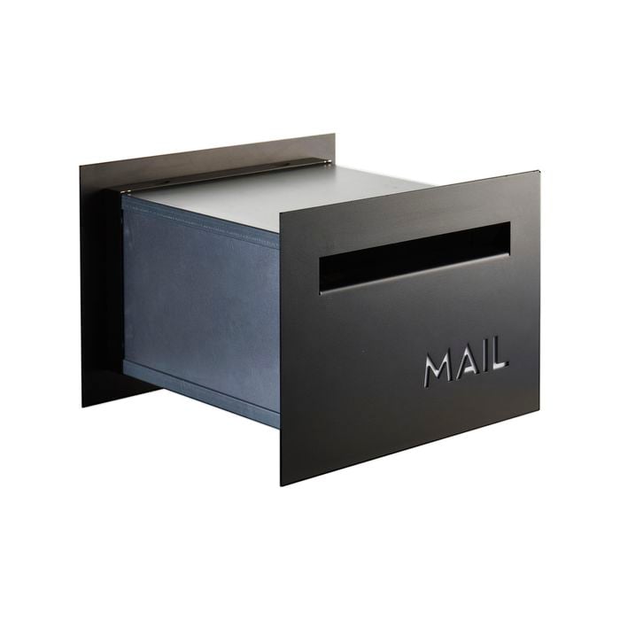 Sandleford Black Matt Jet Front And Back Letterbox With Telescopic Sleeve
