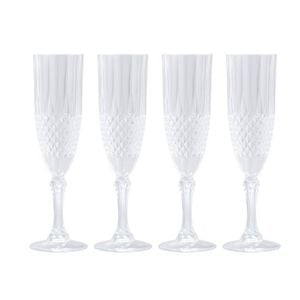 16pc Lemon & Lime Crystal Deco Plastic Reusable Champagne Flute 230ml