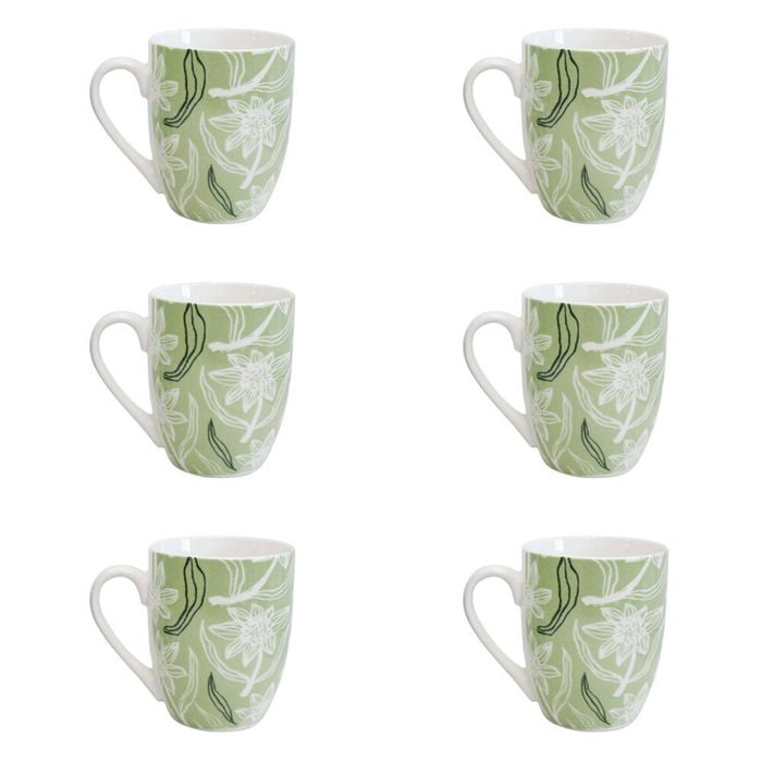 6PK LVD Ceramic Coffee Mug Burbank Home/Kitchen Drinkware 10.5cm Assorted