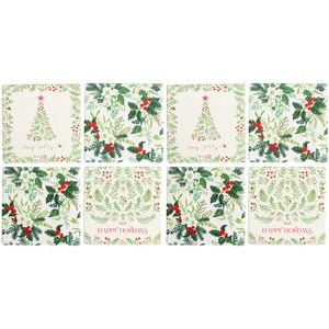 2x 4pc LVD Coasters Vintage Green Xmas Decorative Barware/Serveware Home Kitchen