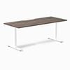 Desky Fixed Height Jarrah Legno Scalloped Melamine Desk 180x75cm White Leg