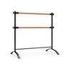 Costway 125CM Portable Ballet Barre Wood Double Dance Bars Adjustable Stretching Bar w/4-position Heights