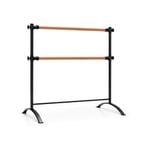 Costway 125CM Portable Ballet Barre Wood Double Dance Bars Adjustable Stretching Bar w/4-position Heights