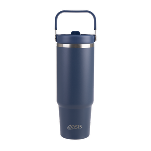 Oasis Stainless Steel Voyager Tumbler with Handle 900ml - Indigo