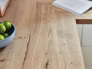 Timber benchtops.