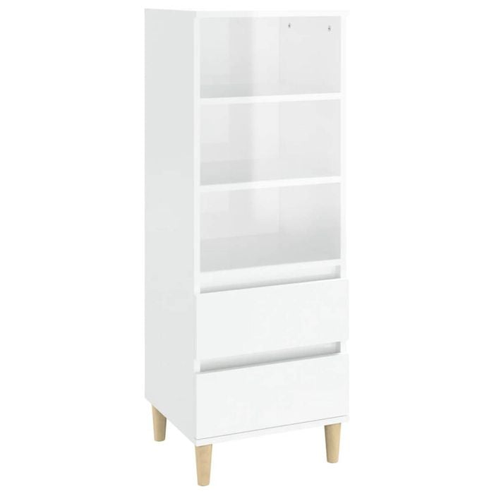 vidaXL Highboard High Gloss White Storage Sideboard Cupboard
