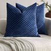 Gioia Casa 2-Pack Chenille Waffle Cushion Covers 45cm x 45cm - Navy Blue